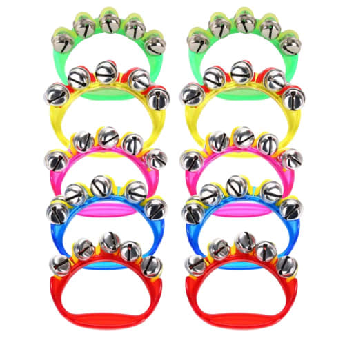 Tropchou Hand Bells, Ring Bells, Musical Instruments, Karaoke, Nursing Homes, Kindergartens, Daycare Centers, Bear Repellent, Colorful, Set of 10