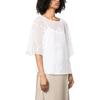 Armani Exchange Solid Pattern Printed Sheer Short Sleeve T-Shirt Women tops White 3RYH26-YN2KZ-1000