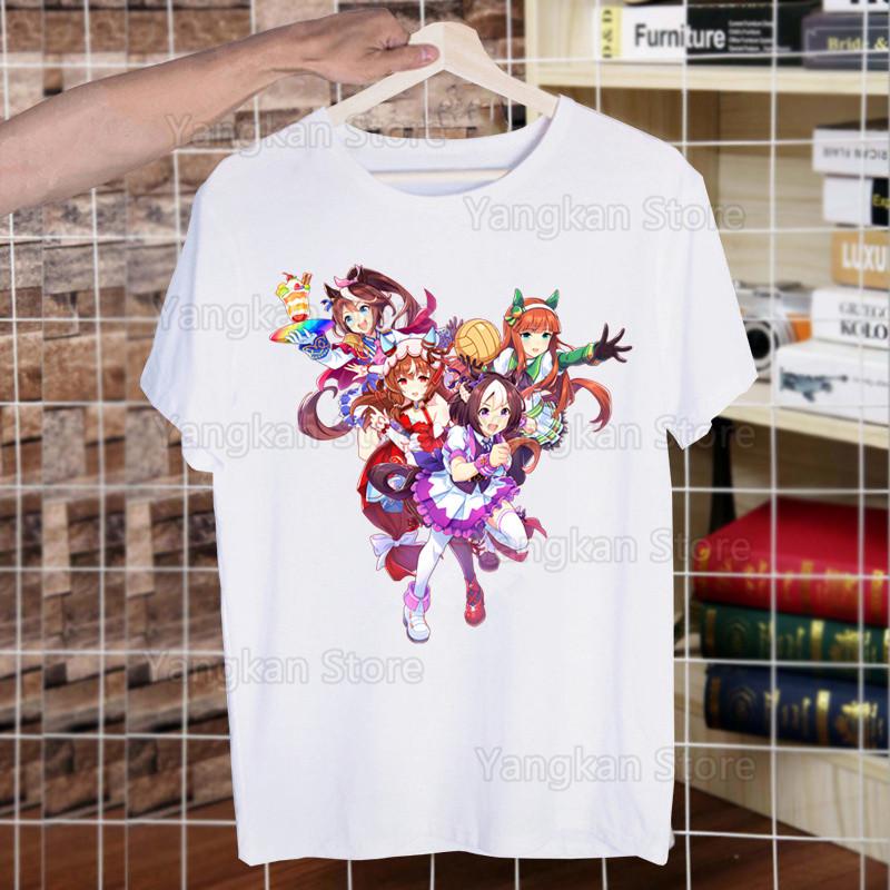 Uma Musume Pretty Derby Umamusume Men Short Sleeve Casual Men Tops Anime Cartoon T Shirt for Male Printed T Shirt Women Tees
