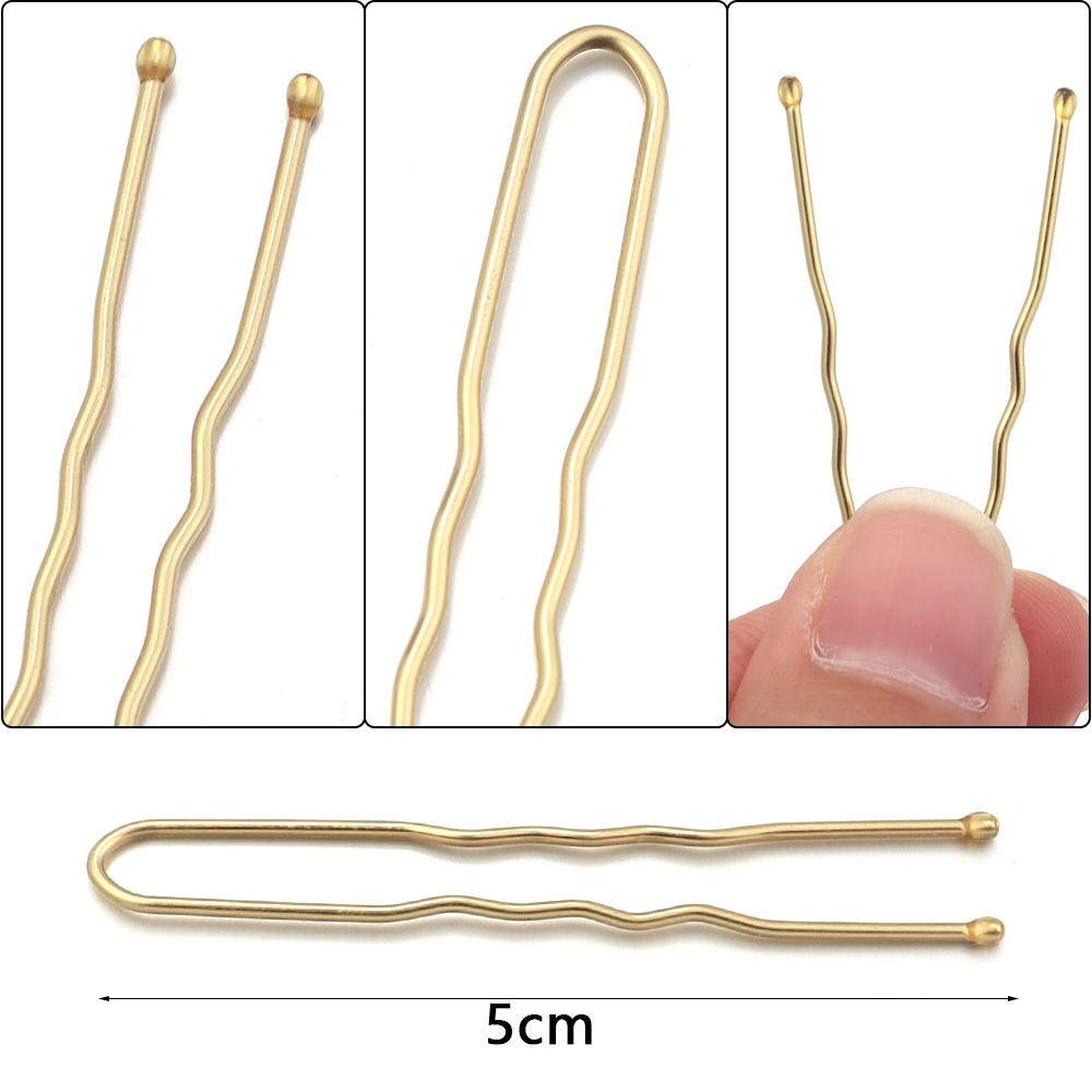 50pcs 5cm Hair Pins Metal U Shape Hairpins For Women Girls Headpiece Wedding Bride Head Jewelry Decor Headwear Hair Accessories