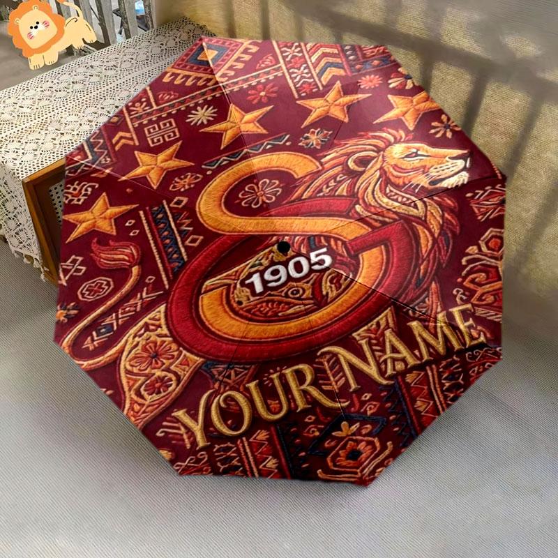 1 PC Automatic Folding Umbrella - Galatasaray S Custom Name Pattern, Portable & Foldable Design with 8 Ribs, Christmas Birthday Gifts