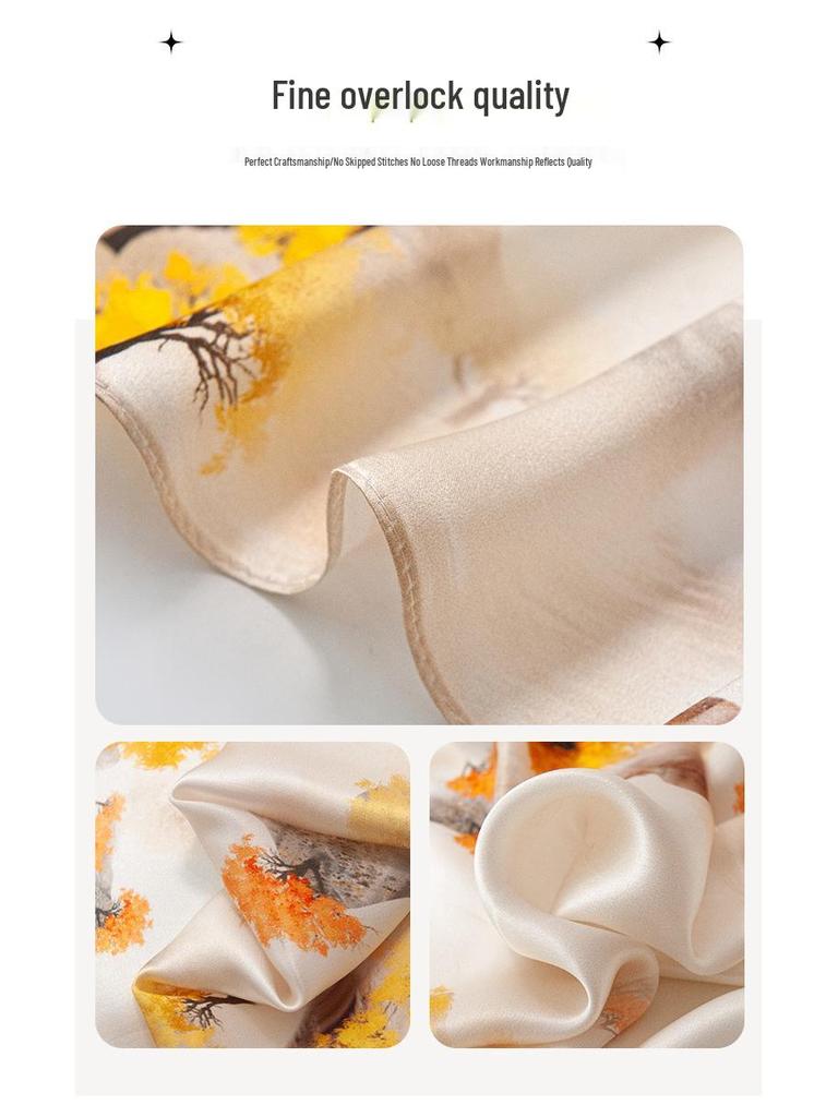 Eleganter Ahornblatt Maulbeerseidenschal - Perfektes Muttertagsgeschenk & Vielseitiges Accessoire für alle Altersgruppen