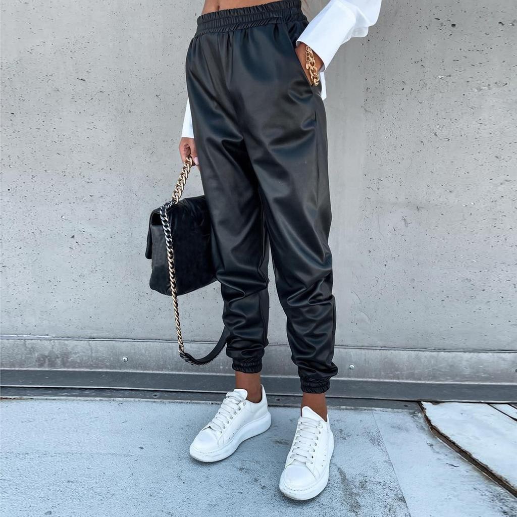 Cuero Mujer Soldado Suelto Cintura Alta Cordón Casual Pocket Pantalones de  Chándal comprar a buen precio — entrega gratuita, reseñas reales con fotos  — Joom