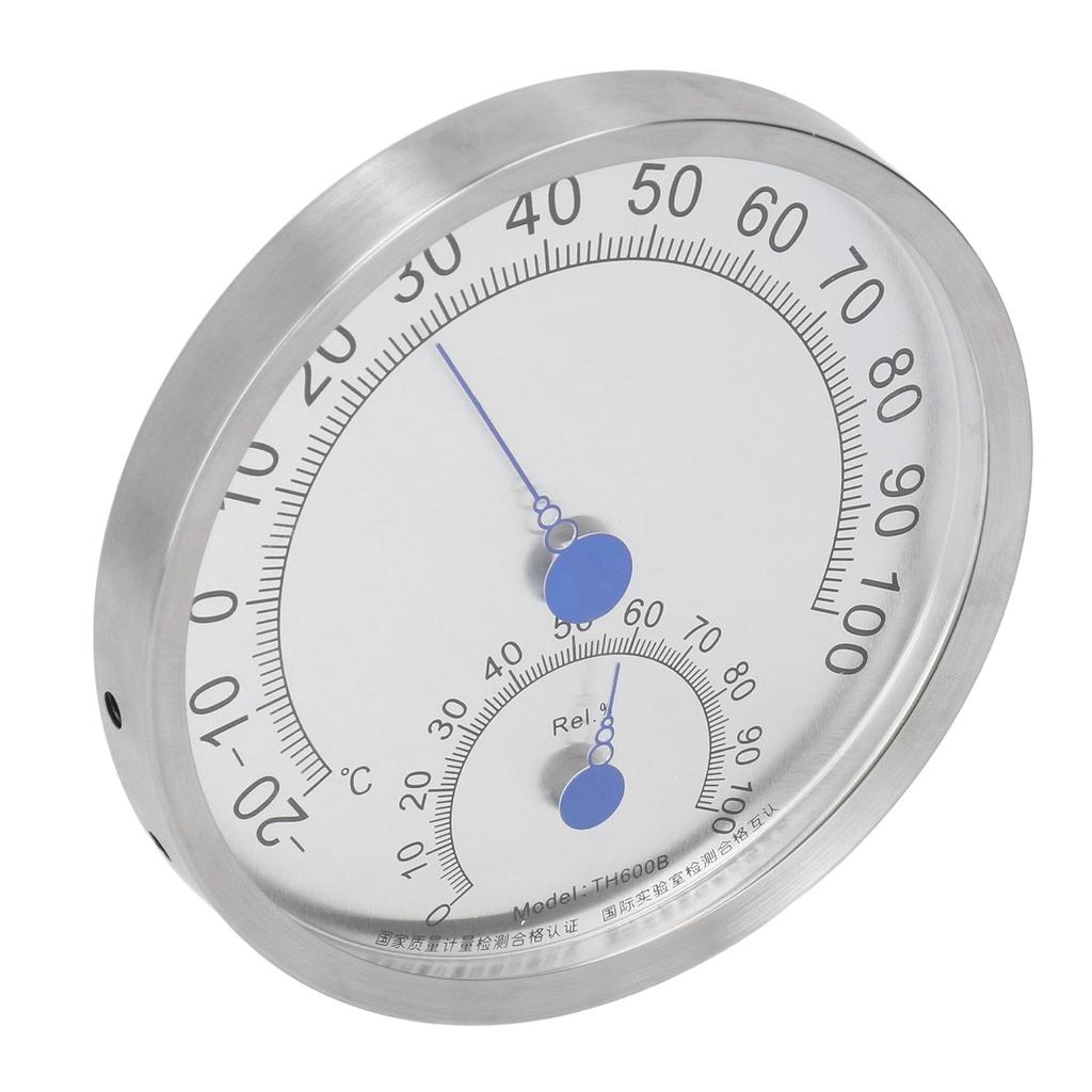 Rundes Thermometer Edelstahl Wasserdicht Hitzebeständig Thermometer Hygrometer für Außen Ohne Halterung