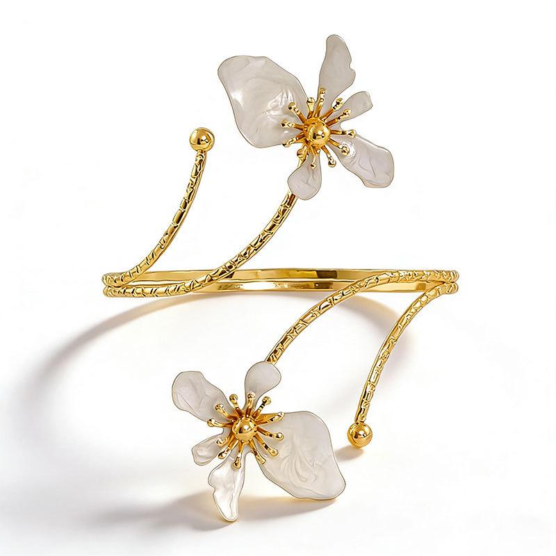 Orchideen-Design Übertriebenes Armband – Vielseitiges Mode-Armband für Damen