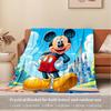 1pc Flannel Mickey Cartoon Pattern Bed Blanket for Room Decoration, Soft and Cozy, Great Gift