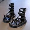 Children's Summer Roman Sandals Trend Girls Hollow-out Gladiator Sandals Thick Bottom School Kids Causal Woven Sandals Fashion