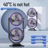 Dual-Head Electric USB Rechargeable Desktop Fan for Indoor and Outdoor Use