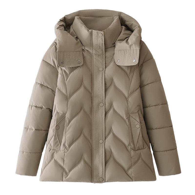 Mom cotton-padded short hooded thickened thermal cotton jacket middle-aged and elderly women's multi-color spot supply