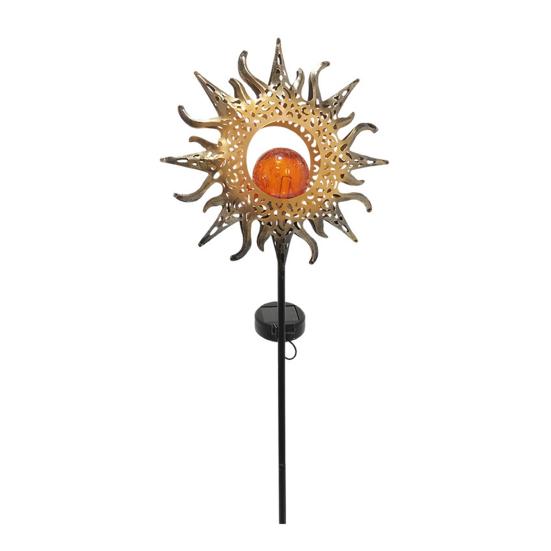 

Outdoor Solar Decor Light Artistic Iron Flame Sun Stake Light for Garden Pathway Patio Yard Weatherproof Landscape Lighting 1pc