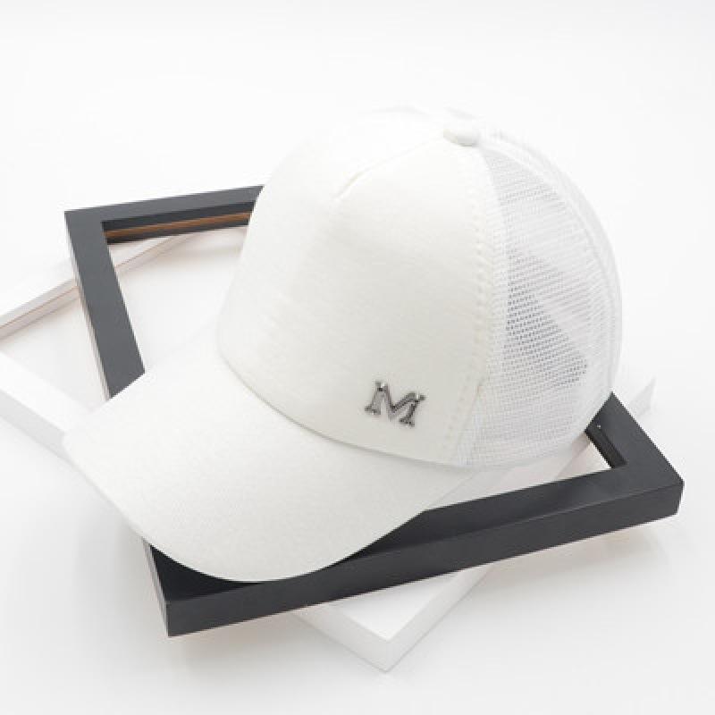 Women's M Letter Mesh Baseball Cap Breathable Trucker Hat Adjustable Summer Sun Hat