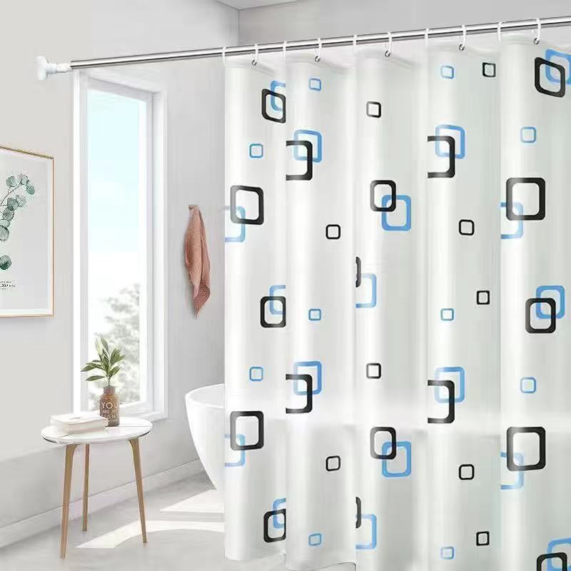 Shower Curtain Waterproof, Mildew-proof, Shading, Hook-free, Bathroom Dry and Wet Separation, Bathroom Shading Curtain