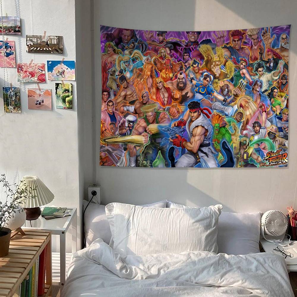 Street Fighter Game Gamer Anime Tapestry Art Science Fiction Room Home Decor Wall Art Decor