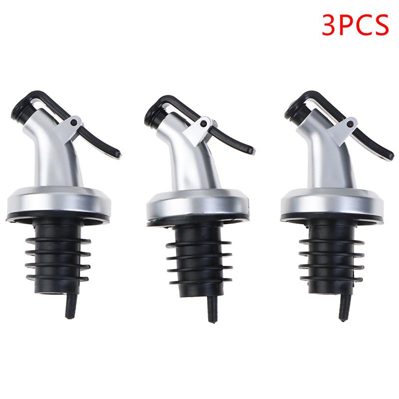 3Pcs Stainless Steel Wine Bottle Stopper Liquor Bottle Pourer Stopper Dispenser