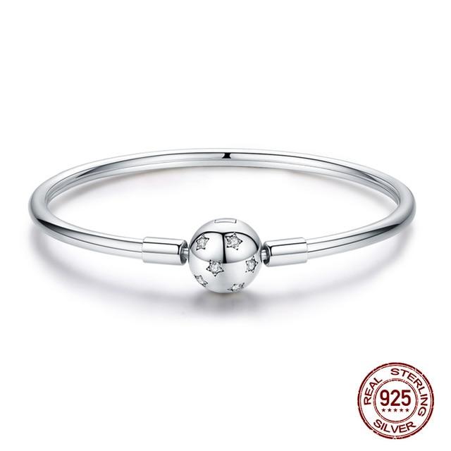 925 Sterling Silver Bracelet –Barrel Snap Clasp ,Cubic Zirconia ,Bangle Bracelet ,Chain Bracelet ,Charm ,Sizes 17 –21