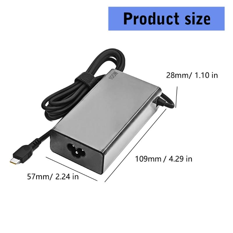 20V 5A USB C Laptop Charger Adapter 100W Fast Speed Power Supply with Charging Cable Compact for Laptops
