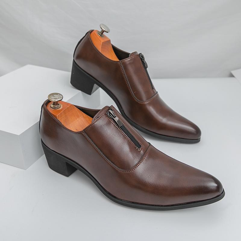 Luxury Trend Designer New Pointed Toe Black Brown Casual Shoes For Men Slip On Loafter Formal Wedding Dress Homecoming