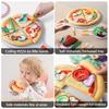 Pretend Play Food Set 31 Piece Felt Play Cutting Pizza Toys DIY Pizza Kits with Beef Steak Vegetables Dinnerware Plates Accessories Kitchen Toy Chef