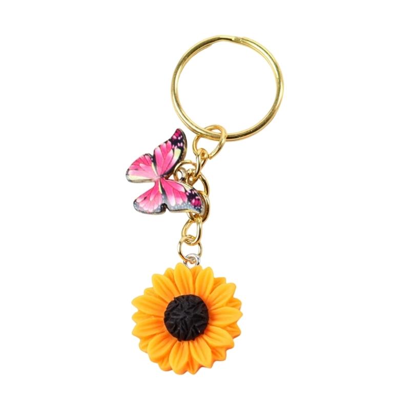 Sonnenblumen-Anhänger Schlüsselanhänger Für Naturliebhaber Mit Realistischem Harz Und Design