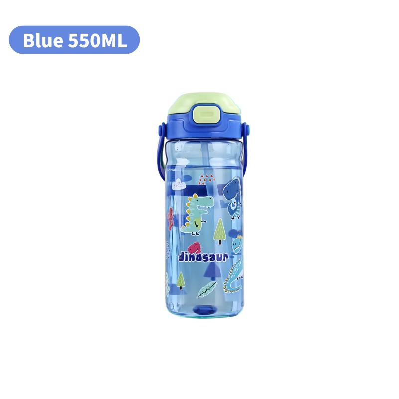 550ML High-Quality Outdoor Camping Drinking Tools Kids Straw Cup With Handle Plastic Straw Water Cup Sports Water Bottle