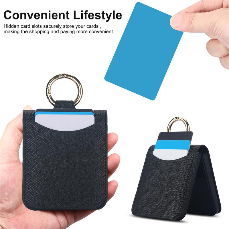 Voor Samsung Z Flip 3 Luxe Kruispatroon Opvouwbare Ring Telefoonhoes Voor Samsung Z Flip 4 Z Flip 5 Insteek Kaart Schok Achterkant