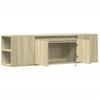 TV Wall Cabinet with LED Lighting Sonoma Oak Finish 135 x 31 x 39.5 cm