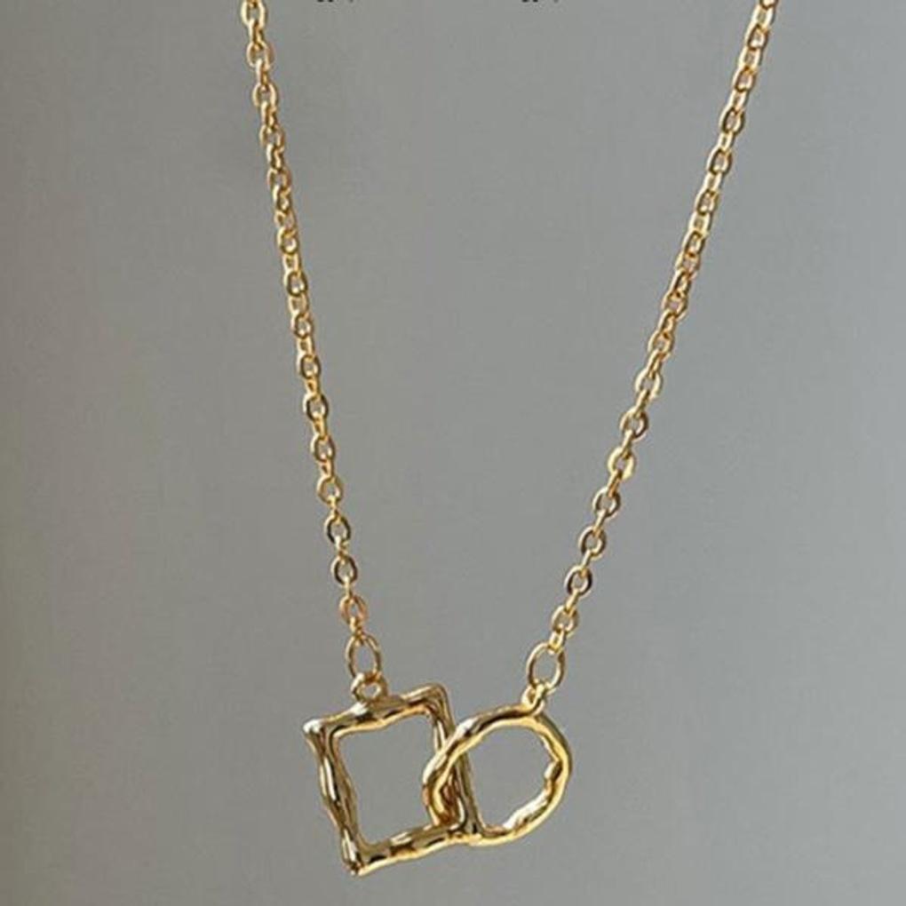 Damen Alltags-Wellen-Quadratring-Halskette (2 Farben)