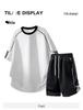 Ice-Cool Cotton Men's Two-Piece Set: Short-Sleeve T-Shirt & Five-Point Pants, Summer 2026 New Style, Casual Sportswear for Students