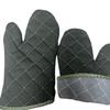 Military Green Heat-Resistant Canvas Gloves for Ovens, Microwaves, Steamers, and Baking.
