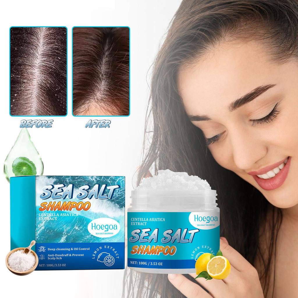 Hoegoa Sea Salt Anti Dandruff Shampoo Deep Cleansing Scalp Care For Itchy Hair 100g