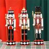 30cm Christmas Nutcrackers Ornament Hand Painted Doll Wood Solider King Figurine Tabletop Decorations for Home Bedroom