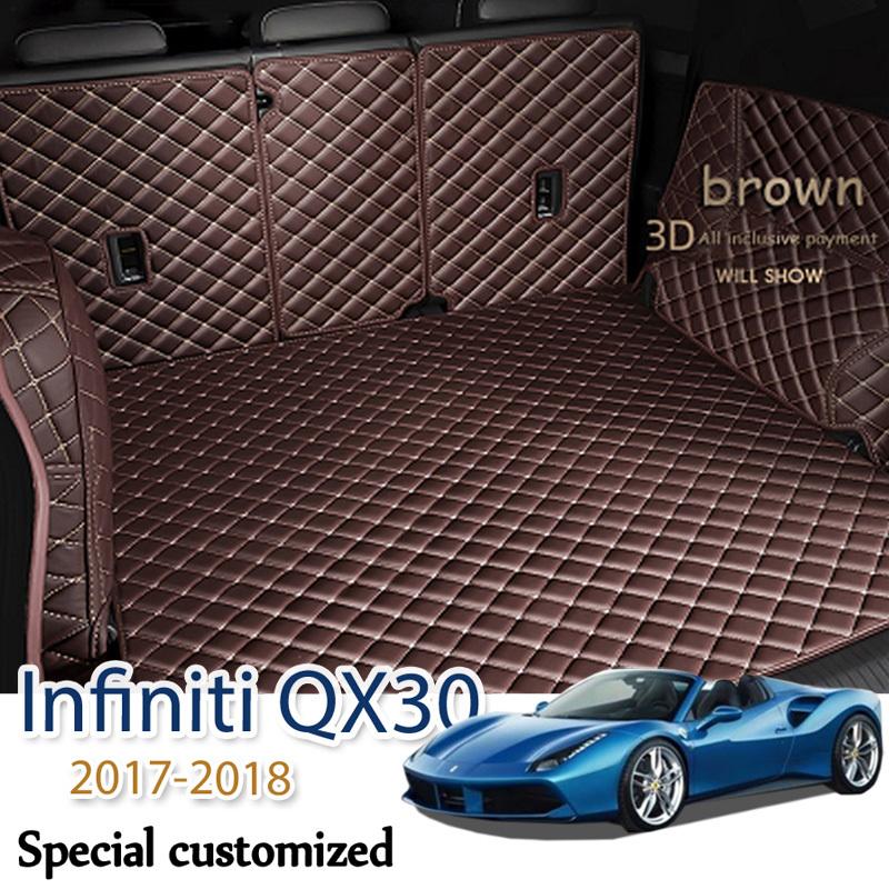 The Trunk Cargo Leather Liner Car Boot Liner Cargo Compartment Floor Carpet Mud Kick For Infiniti QX30 2017-2018