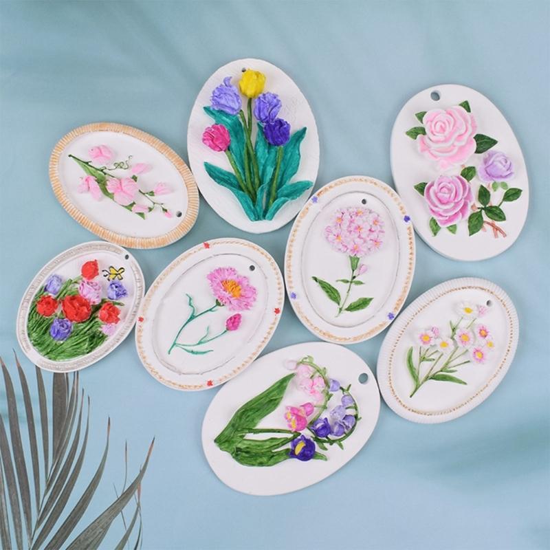 Silicone Candle Moulds Flower Shaped Soap Molds Hand-Making Supplies Non-stick Silicone Material for DIY Hand-Making