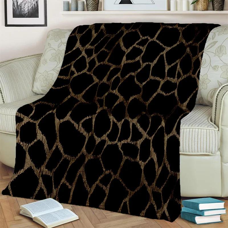 3D Wild Leopard Stripe Print Series Blanket,Soft Throw Blanket for Home Bedroom Bed Sofa Picnic Travel Office Cover Blanket Kids