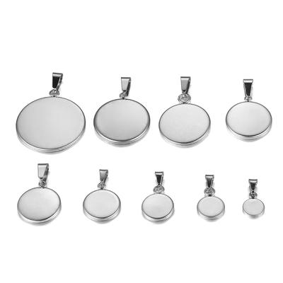 Plateaux vierges en acier inoxydable 6-30mm, paramètres de pendentif avec fermoirs, lunette de Base de Cabochon pour bricolage, fournitures de fabrication de bijoux 10 pièces/lot