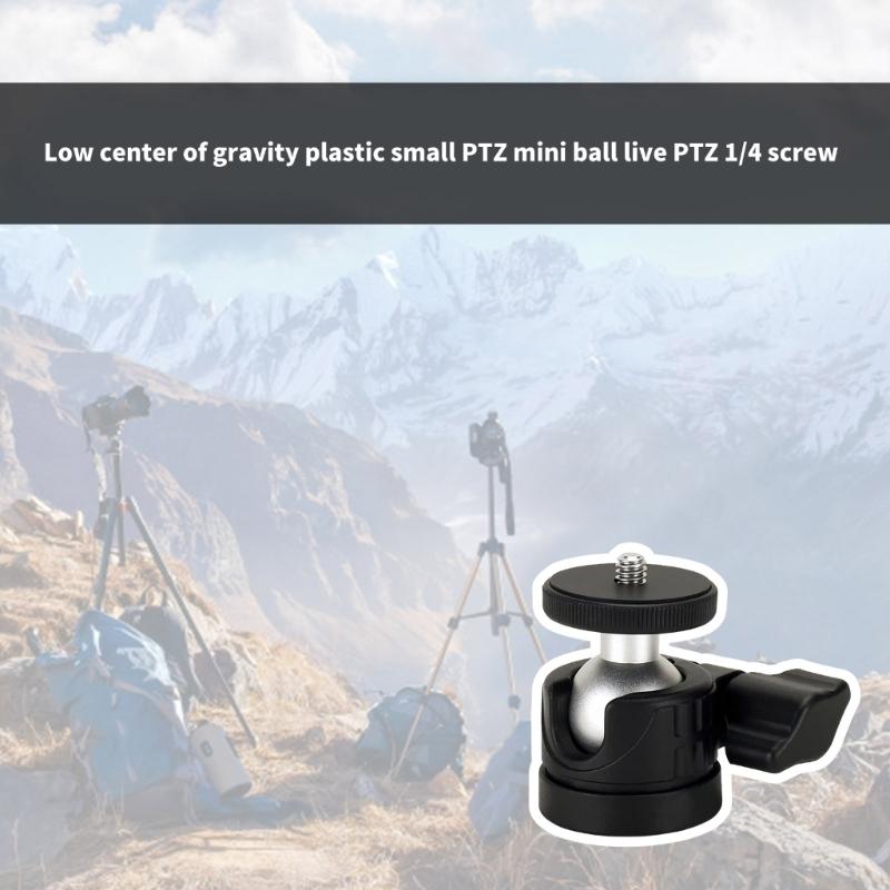 Mini Ballhead Tripod Mount With 360°Rotation,1/4" Hot Shoe Adapter, Aluminum Camera Stand For SLR Cameras Stable Videos