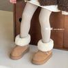 Girls Winter Snow Boots Suede Leather Fur-Lined Ankle Warm Thick Insulated Non-Slip Rubber Sole