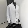 Simple fashion V-neck sweater men's 2025 new fashion men's waffle retro knitting
