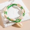 2pcs Fashionable and Simple Bohemian Beach Shell Rice Bead Foot Chain Women's Jewelry Colorful Foot Chain Accessories