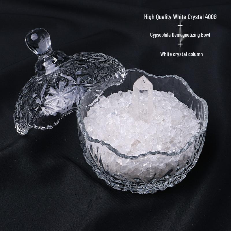 Natural White Crystal Stone Purification Bowl for Jewelry Storage