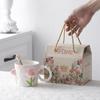 Tulip Hand-Painted Rose Cup Three-Dimensional Floating Flower Feeling Girlfriend Mug Ceramic Cup Souvenir Relief