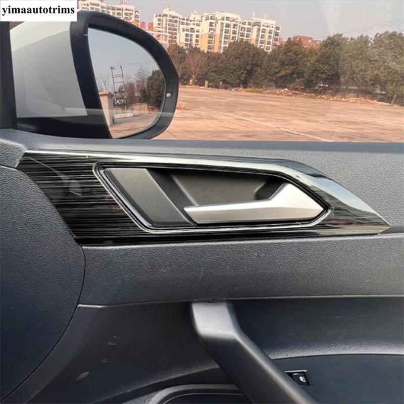 Car Inner Door Handle Bowl Frame Decoration Cover Trim Stainless Steel Accessories Interior For VW Volkswagen Polo  - 2025