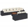 VidaXL Salon de Jardin avec Coussins 9 pcs, Canapés de Terrasse, Ensemble de Meubles de Patio, Mobilier d'Extérieur, Noir 3225531