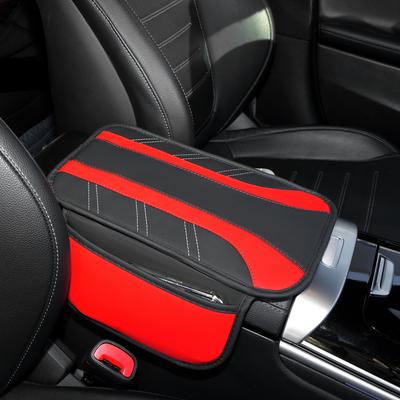 Auto-Armlehnenpolster - PU-Leder-Material für Mittelarmlehne, Universelles Ganzjahres-Komfort-Armlehnenkissen mit Handy-Aufbewahrungstasche