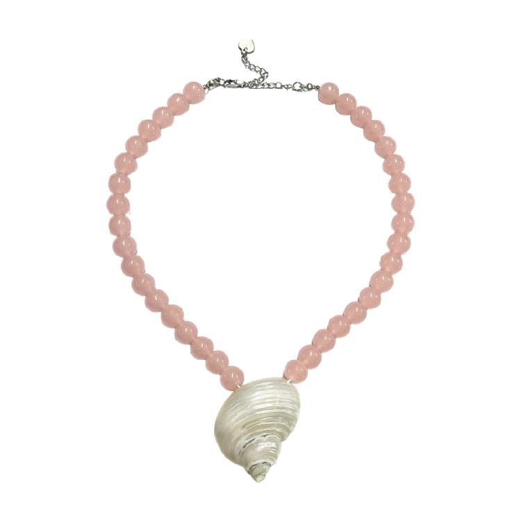 Handcrafted Conch Shell Necklace Pearls Details Versatile Earrings Jewelry For Casual Or Formal