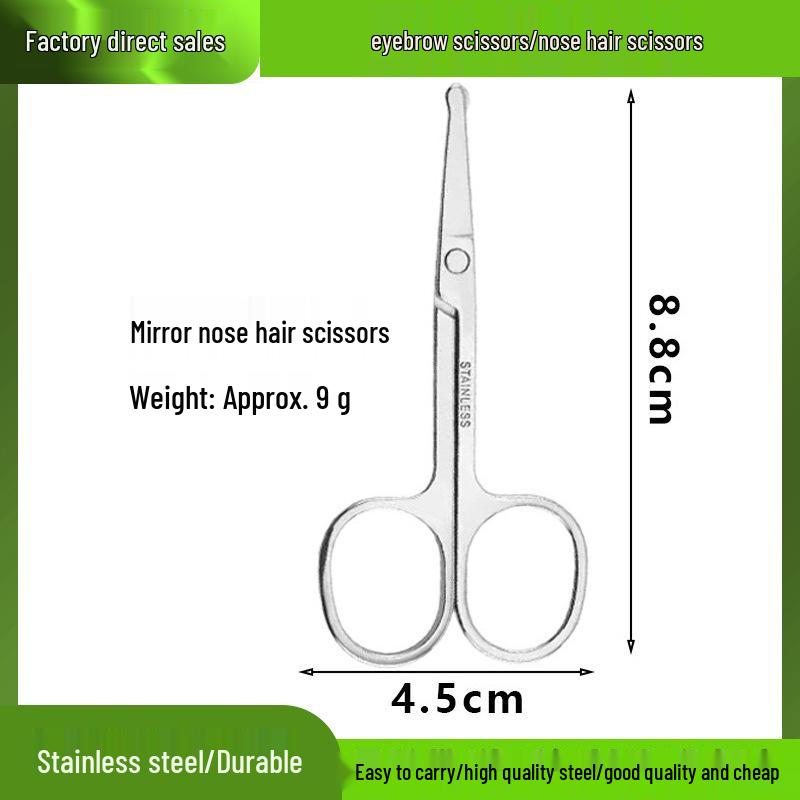 Spot Stainless Steel Eyebrow Scissors - Mirror Finish for Women's Makeup & Men's Beard Grooming