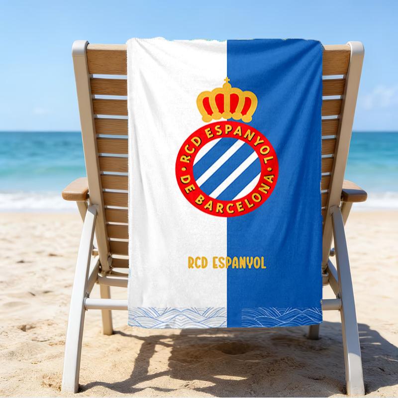 Football Espanyol Design Beach Towel - Soft, Absorbent Microfiber, Lightweight, Ideal for The Beach, Parties, Travel, Camping Fan Gifts