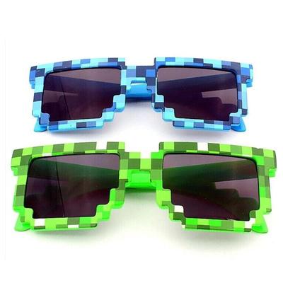 Occhiali vintage da cartone animato Novità Mosaico Occhiali cosplay Occhiali da sole pixel unisex Alla moda Divertenti occhiali da sole per bambini adulti Regali