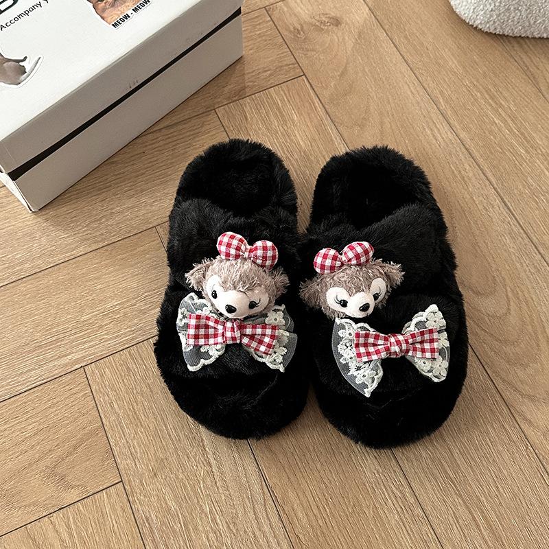 Allsidige tegneserieanimasjonsmelk Huhu Mao Baotou slepe damesko sesongmote avslappet stil komfortable hjemmesko