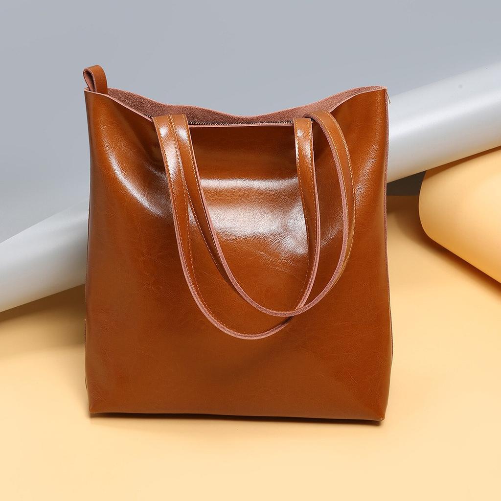 Johnature Cowhide Fashion Women Casual Tote Shoulder Bags Leisure Large Capacity Genuine Leather Luxury Handbags